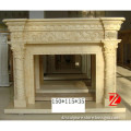 elegant yellow marble fireplace surround